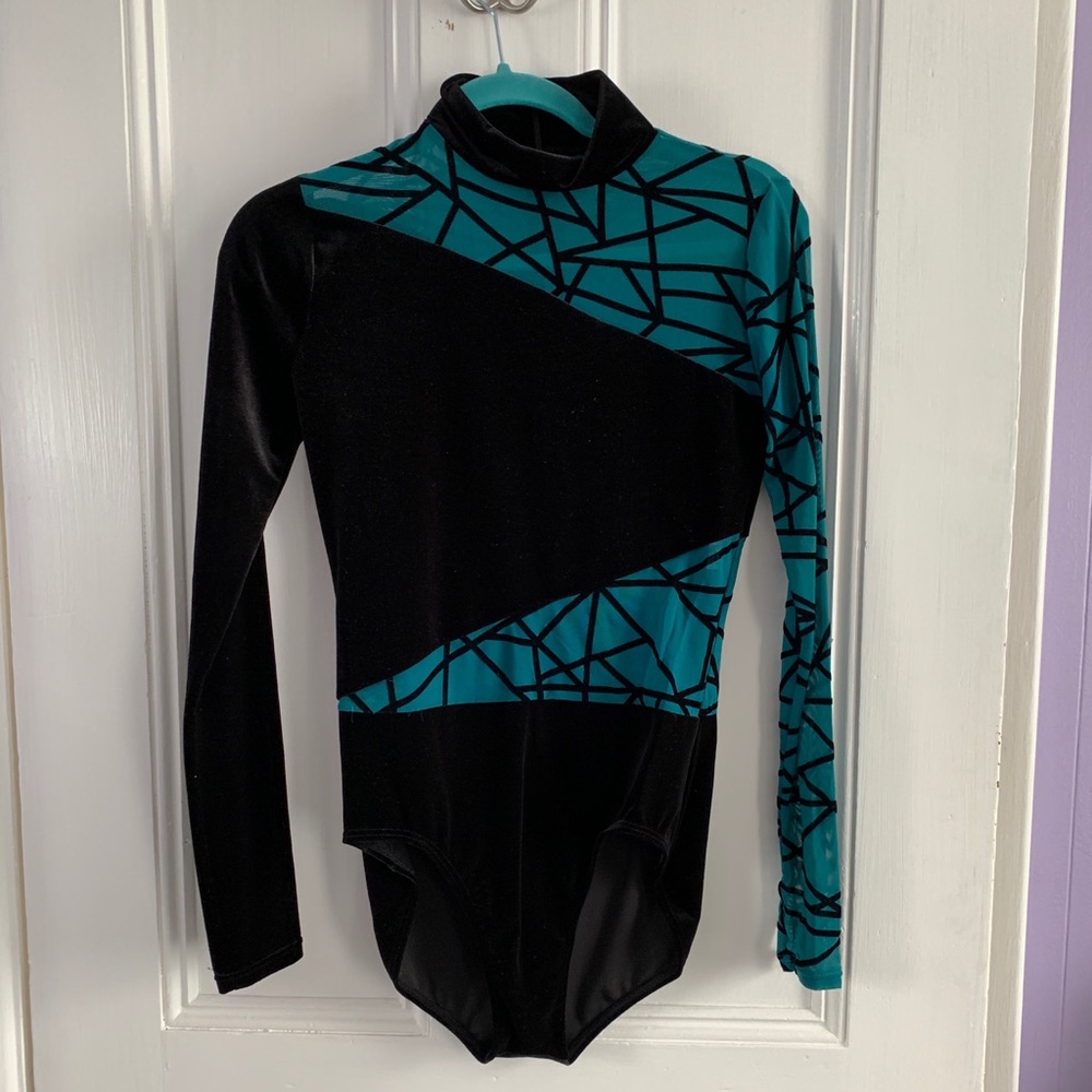 Velvet and sheer dance costume